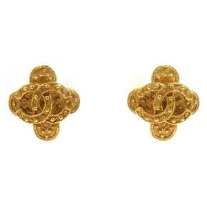 CHANEL Gold Logo Earrings